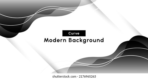 Dynamic geometric black shape on gradient white background