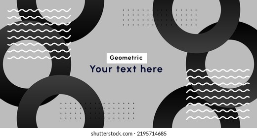 Dynamic geometric black shape on gradient white background