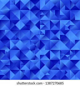 Dynamic geometric blue gradient mosaic triangle background - geometrical polygonal abstract vector illustration
