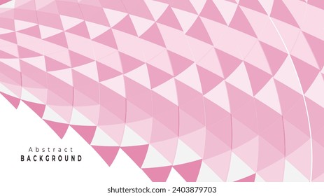 Dynamic geometric bright pink shape on pastel color background.