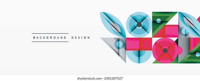 Dynamic geometric composition with sharp angles, circular forms, and gradient colors