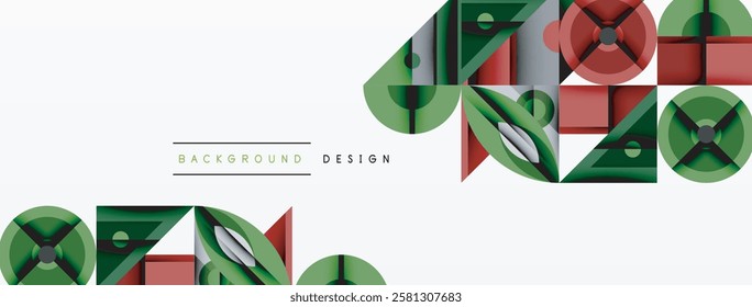 Dynamic geometric composition with sharp angles, circular forms, and gradient colors