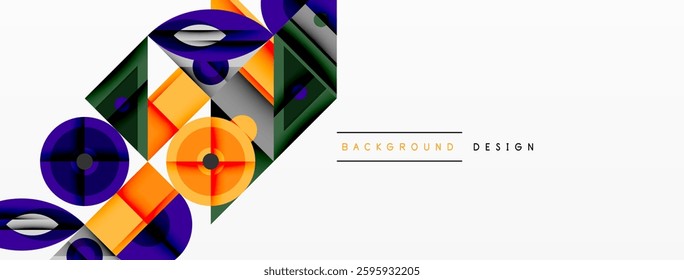 Dynamic geometric composition with sharp angles, circular forms, and gradient colors