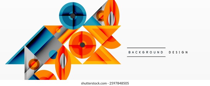 Dynamic geometric composition with sharp angles, circular forms, and gradient colors