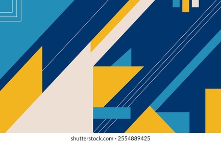 Dynamic Geometric Composition with Vibrant Colors and Bold Patterns. For Template Design