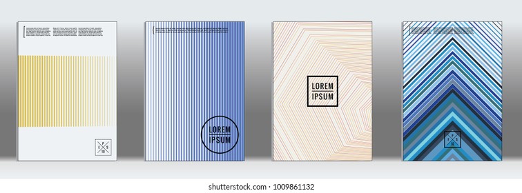 Dynamic geometric cover.  Vector abstract line pattern for poster design.  Set of templates for business brochures.  2d prints for banner background.  Graphic design for annual album backdrop.