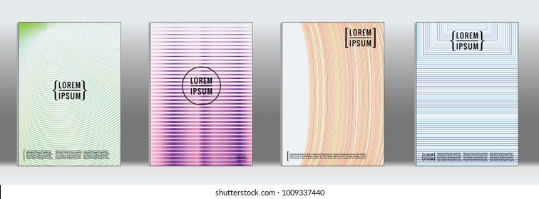 Dynamic geometric cover.  Vector trendy line pattern for poster brochure.  Gradient templates for business brochures.  2d prints for banner background.  Graphic pattern for annual album backdrop.