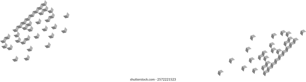 Dynamic Geometric Cube Background Illustration, Minimalistic 3D Abstract Design with White Gradient, Perfect for Modern Digital Themes, Presentations, and Creative Visual Projects