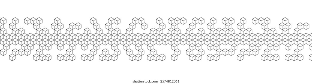 Dynamic Geometric Cube frame Background Illustration, Minimalistic 3D Abstract Design with White Gradient, Perfect for Modern Digital Themes, Presentations, and Creative Visual Projects