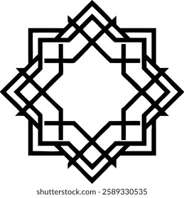 A dynamic geometric Islamic pattern with intersecting lines creating a starburst effect.