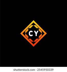 The dynamic geometric logo design features bold letters in an orange and black color scheme, displayed against a dark background