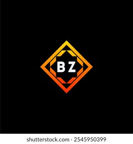 El diseño de logotipo geométrico dinámico presenta letras en negrita en un esquema de color naranja y negro, que se muestra sobre un fondo oscuro