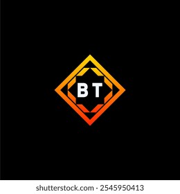 The dynamic geometric logo design features bold letters in an orange and black color scheme, displayed against a dark background
