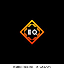 The dynamic geometric logo design features bold letters in an orange and black color scheme, displayed against a dark background