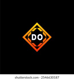 The dynamic geometric logo design features bold letters in an orange and black color scheme, displayed against a dark background