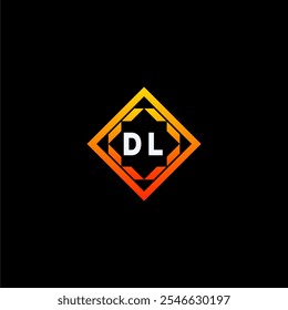 The dynamic geometric logo design features bold letters in an orange and black color scheme, displayed against a dark background