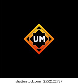 The dynamic geometric logo design features bold letters in an orange and black color scheme, displayed against a dark background