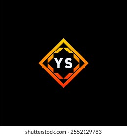 The dynamic geometric logo design features bold letters in an orange and black color scheme, displayed against a dark background