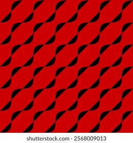 Dynamic Geometric Pattern With Red and Black Abstract Twists and Diagonal Design