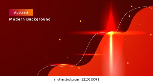 Dynamic geometric red shape on gradient white background