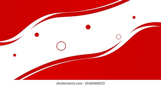 Dynamic geometric red shape on gradient white background