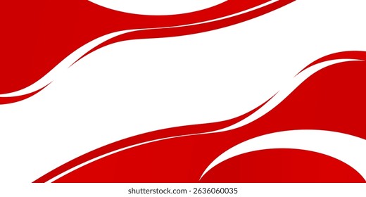 Dynamic geometric red shape on gradient white background