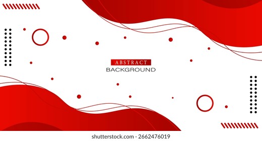 Dynamic geometric red shape on gradient white background, modern design