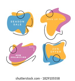 Dynamic Geometric Shapes. Fluid Design Elements for Minimal Banner, Logo, Social Post. Trendy Modern Elements. Abstract Background. 