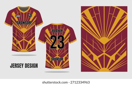 Modelo geométrico dinámico del Vector del jersey del deporte con las líneas agudas y los colores contrastados ideales para el diseño de la ropa y los conceptos modernos del uniforme del equipo
