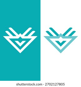 Dynamic Geometric Star V Logo Design