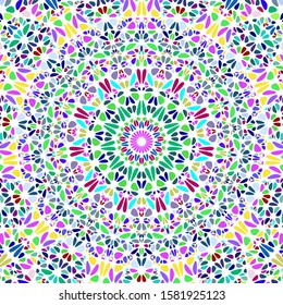 Dynamic geometrical radial mosaic mandala background - psychedelic floral hypnotic circular vector artwork from colorful stones