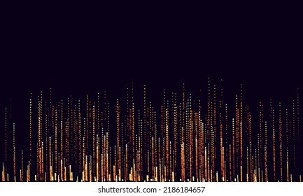 Dynamic Glowing Line Rays Fiber Optics Vector. Golden Lights Moving Up Effect. Holiday Vector Illustration.