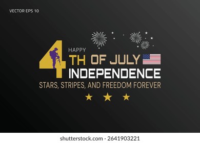Dynamic Gold Fireworks Independence Poster USA