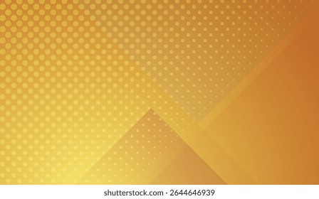 Dynamic Gold Gradient Background with Geometric Shapes and Polka Dot Pattern, Abstract Vector Design for Modern Presentations and Digital Art Projects that evoke Warmth and Energy