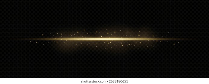 Listra dinâmica de luz dourada com flare a laser e efeito de movimento brilhante. Trilha tecnológica abstrata brilhante sobre fundo preto. Perfeito para temas de velocidade, anime, zoom ou design futurista.