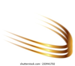 Dynamic golden abstract motion on white background vector 