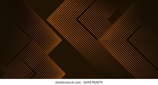 dynamisches Konzept für die Technologie der goldenen Bogenlinie auf schwarzem Hintergrund