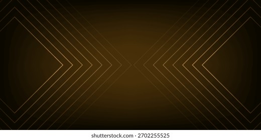dynamic golden arc line technology design concept on black background