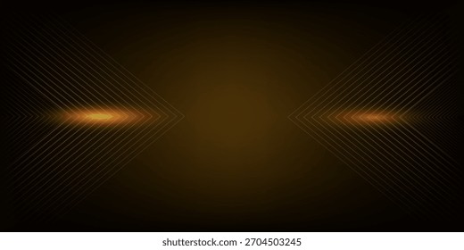 dynamic golden arc line technology design concept on black background