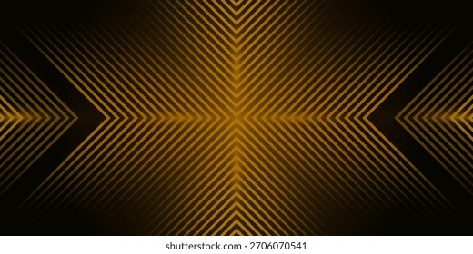 dynamisches Design mit goldener Bogenlinie auf schwarzem Hintergrund. Vektorgrafik