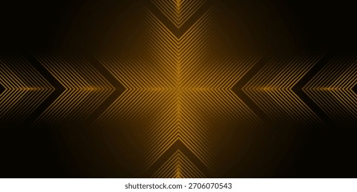 dynamic golden arc line technology design concept on black background. Vector illustration