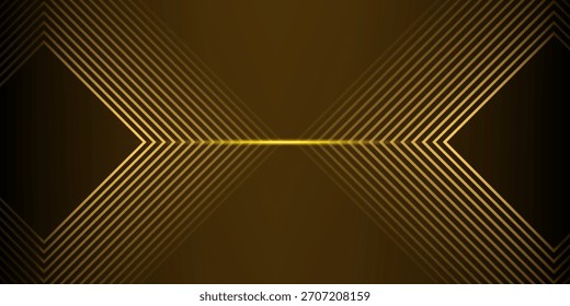 dynamisches Konzept für die Technologie der goldenen Bogenlinie auf schwarzem Hintergrund
