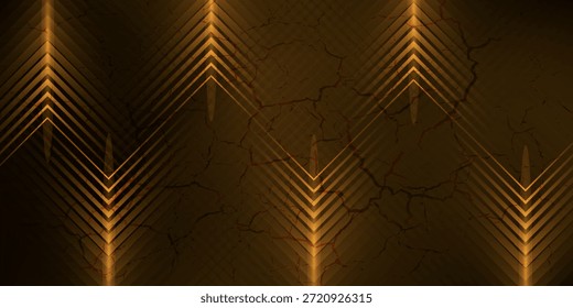 dynamisches Design mit goldener Bogenlinie auf schwarzem Hintergrund.Vektorgrafik.    