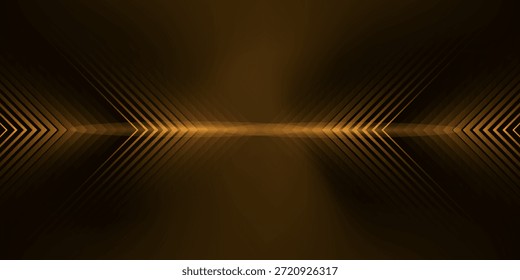 dynamisches Konzept für die Technologie der goldenen Bogenlinie auf schwarzem Hintergrund