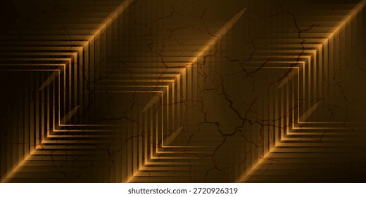 dynamisches Design mit goldener Bogenlinie auf schwarzem Hintergrund.Vektorgrafik.    