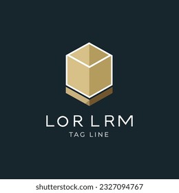 Dynamic golden minimalist linear logo