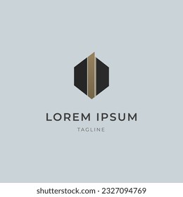 Logotipo lineal minimalista de oro dinámico