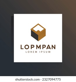 Dynamic golden minimalist linear logo