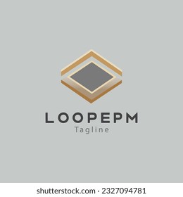 Dynamic golden minimalist linear logo