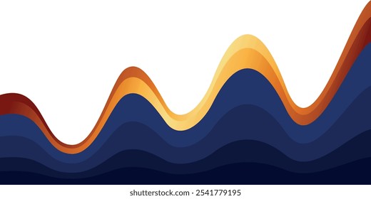 Gradación dinámica de fondo azul y oro de la onda